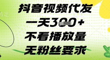 抖音视频代发一天3张+，不看播放量，无粉丝要求【揭秘】-空域资源网
