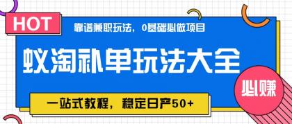 蚁淘补单玩法大全，一站式教程，稳定日产50+-空域资源网